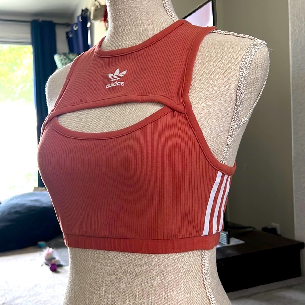Adidas cut out crop top NWT